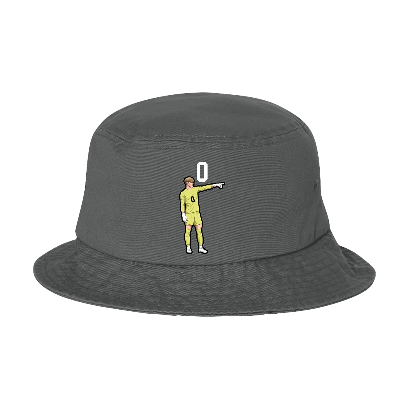 Bucket Cap — Number Top in Grey