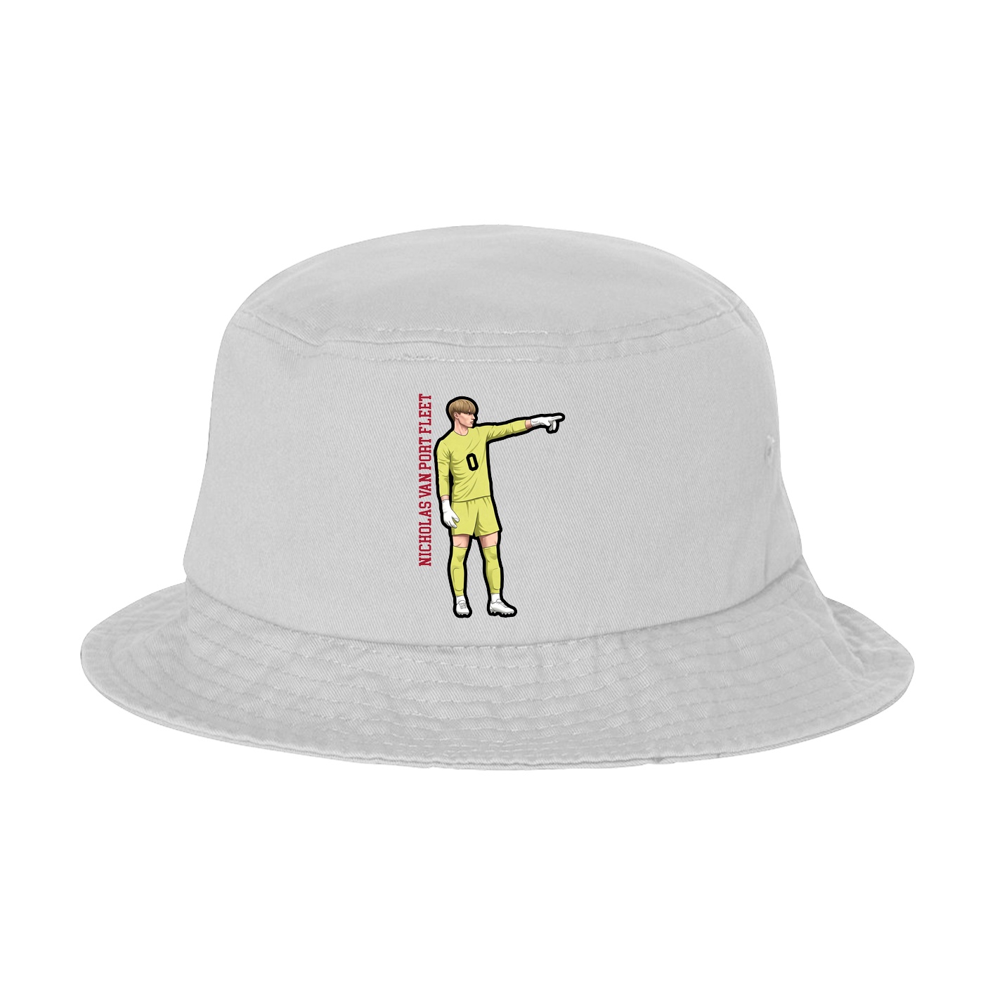 Bucket Cap — Name Vertical in White