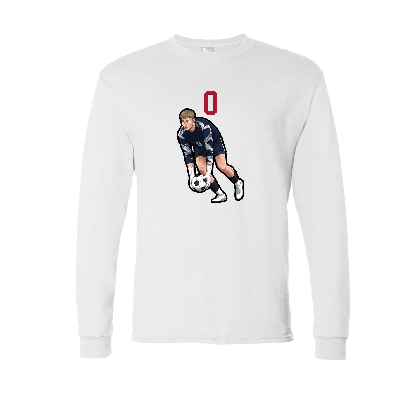 Long Sleeve Tee — Number Top in White