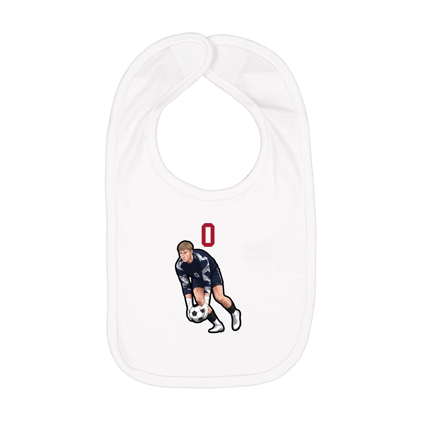 Infant Bib — Number Top in White