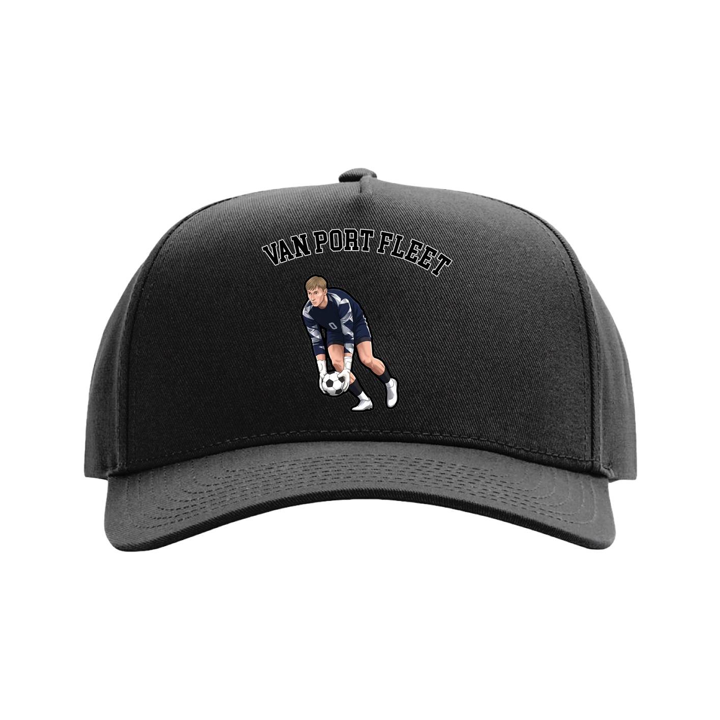 Full Fabric Five-Panel Champ Cap — Shirsey Arch in Black