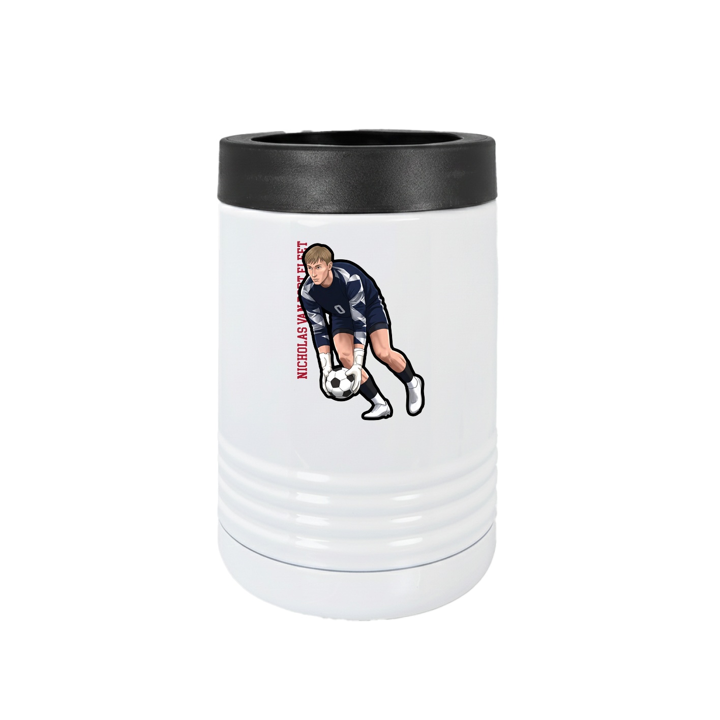 Beverage Holder — Name Vertical in White