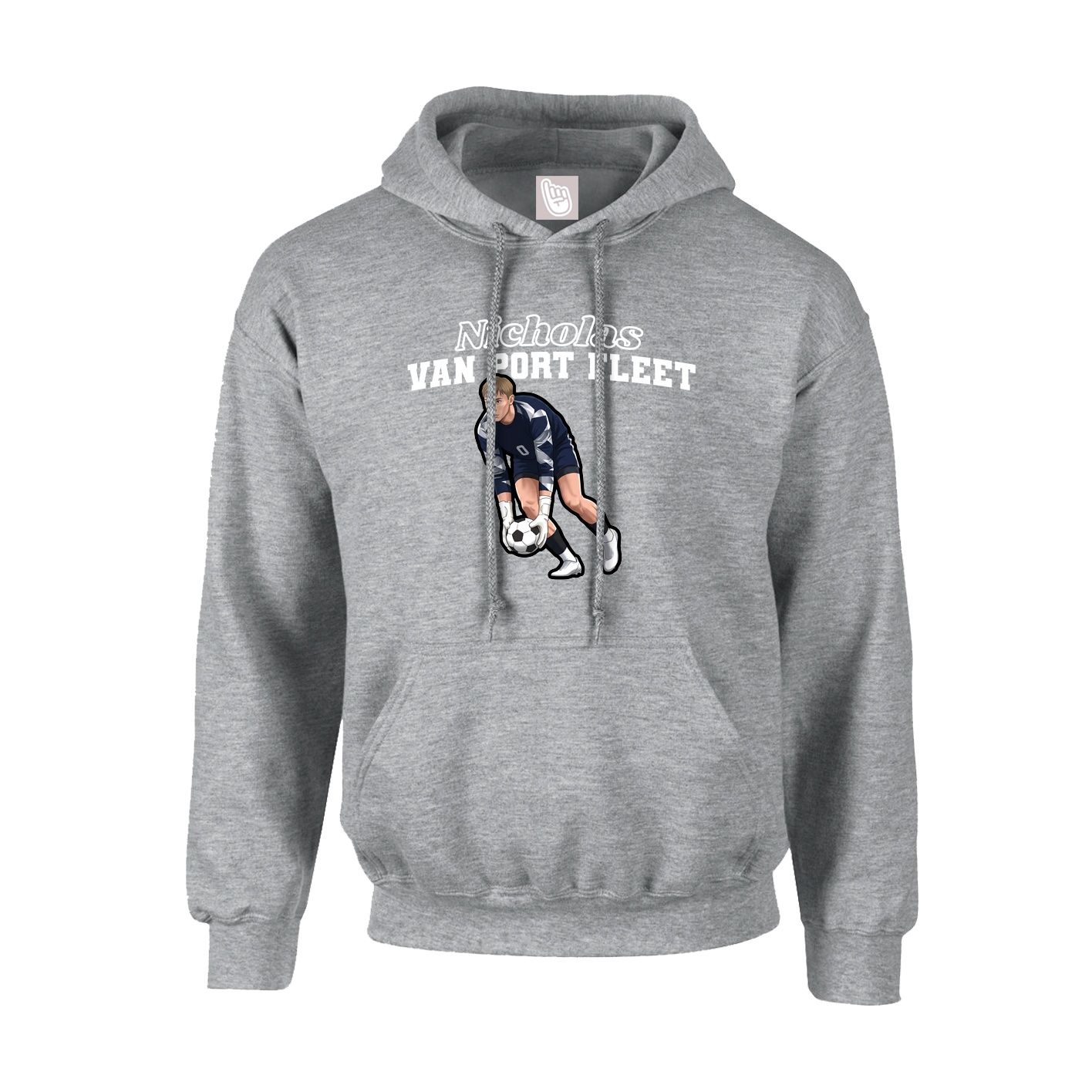 Hoodie — Name Arch in Grey