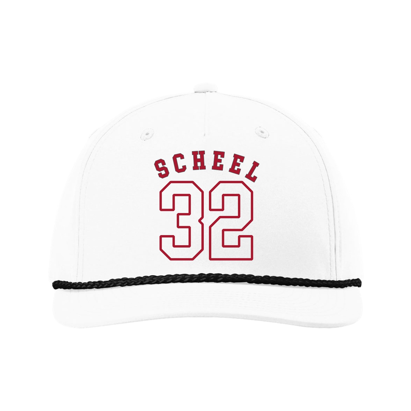 Five-Panel Classic Rope Cap — Shirsey Arch in White