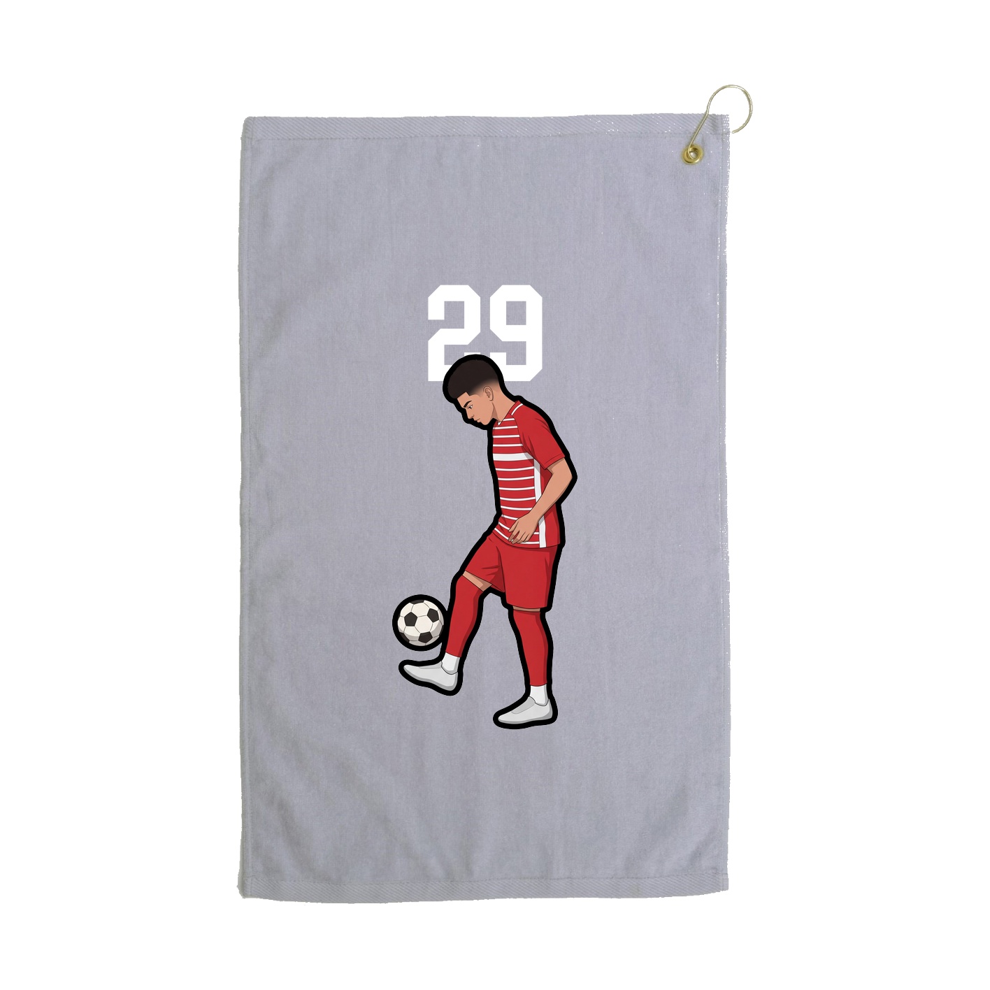 Golf Towel — Number Top in Grey