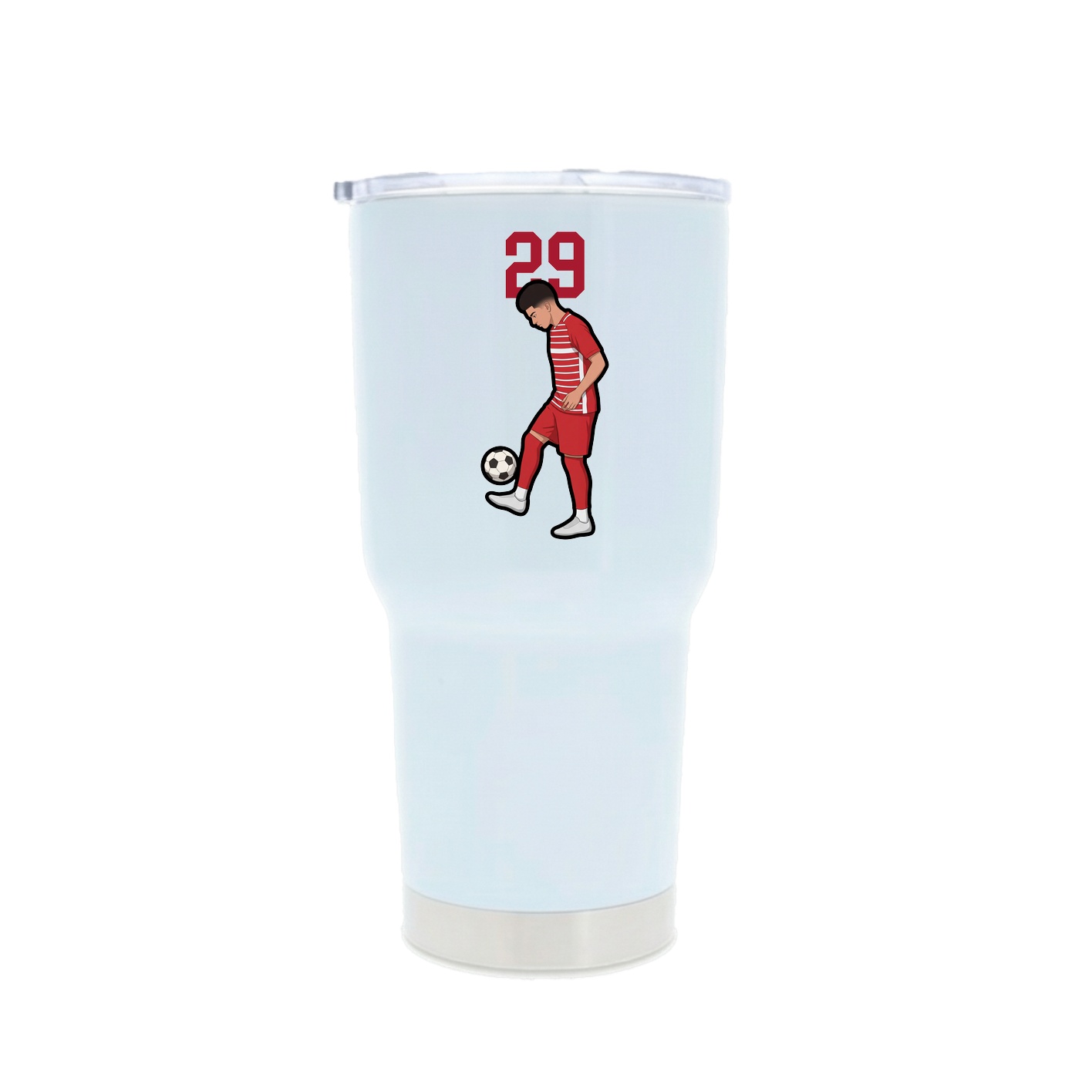 30oz Stainless Steel Tumbler — Number Top in White