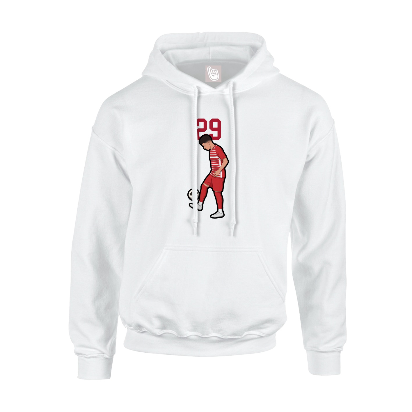 Youth Hoodie — Number Top in White