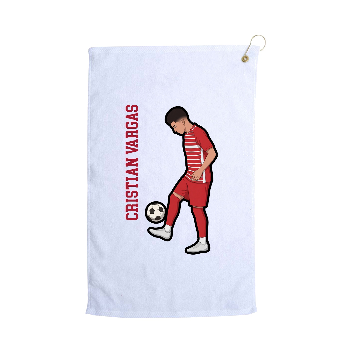 Golf Towel — Name Vertical in White