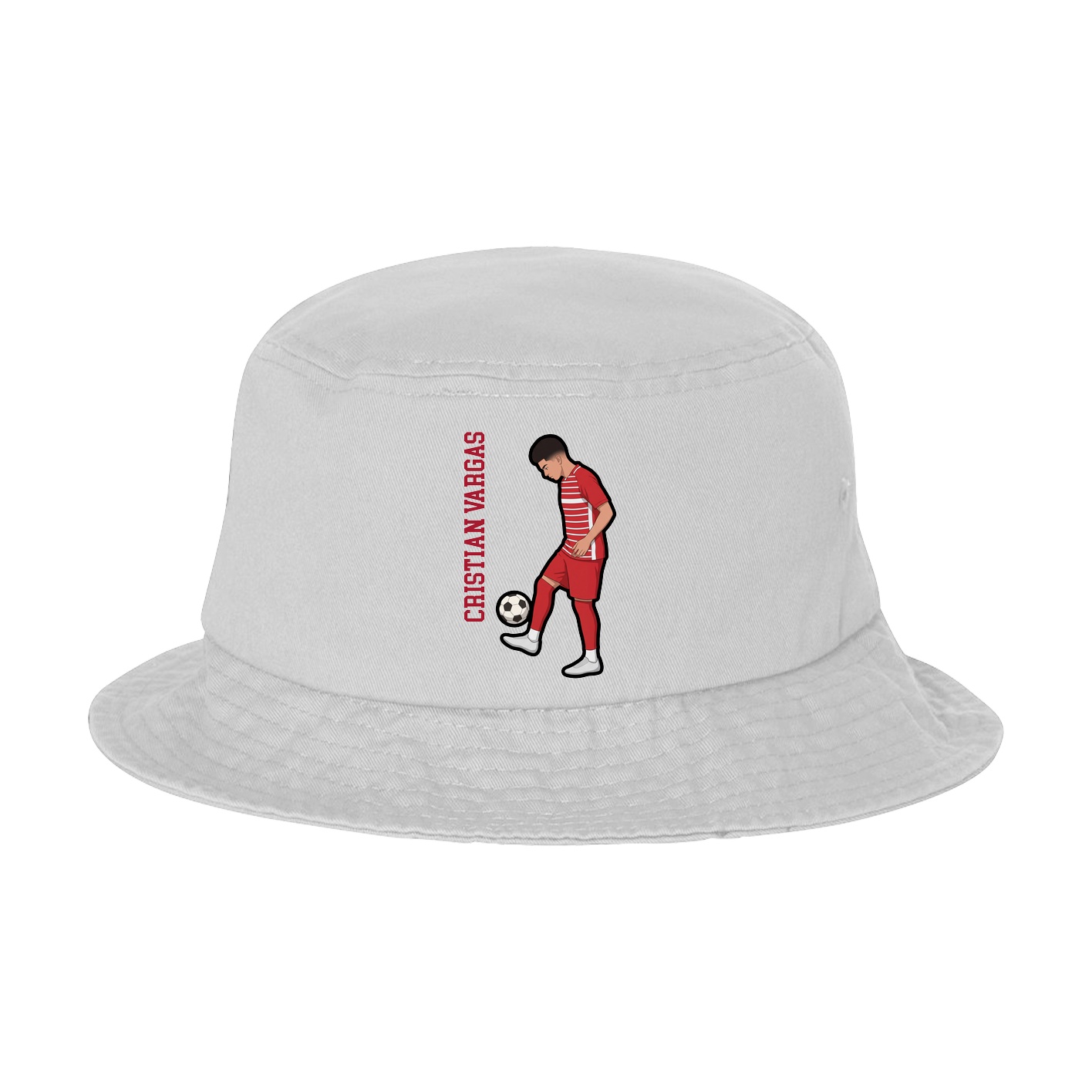 Bucket Cap — Name Vertical in White
