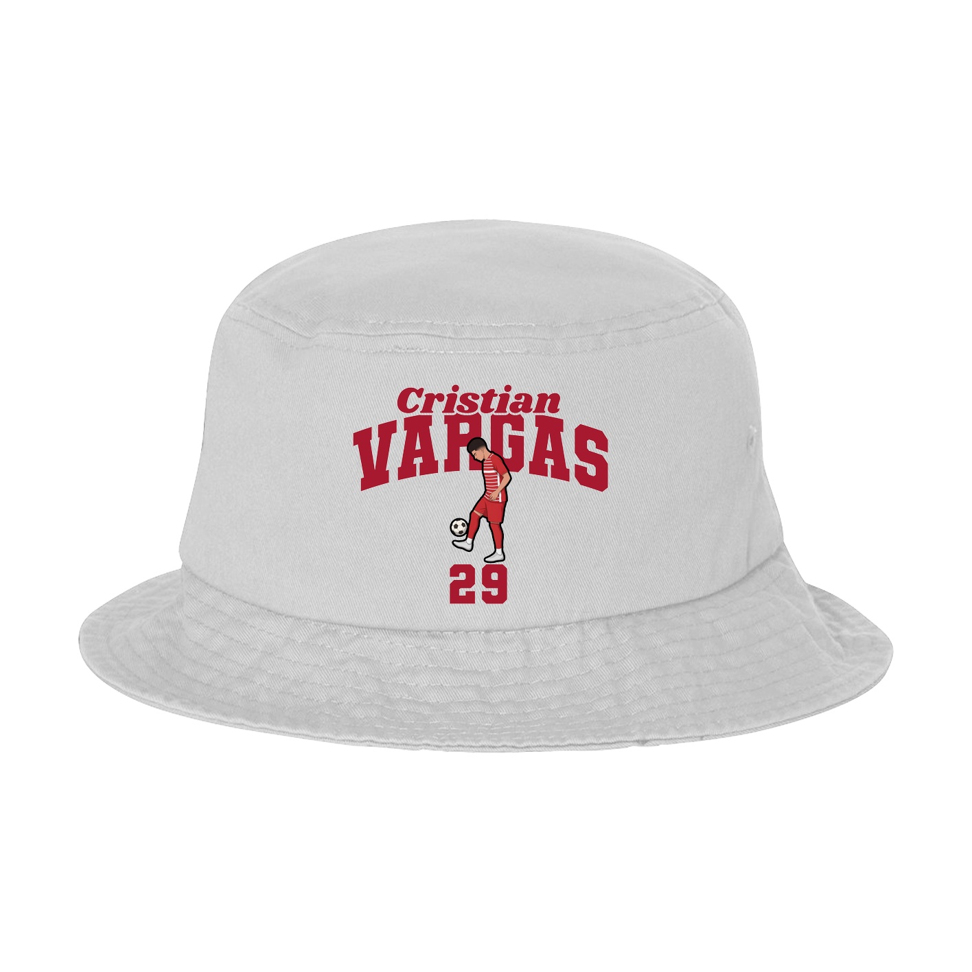 Bucket Cap — Signature Arch in White