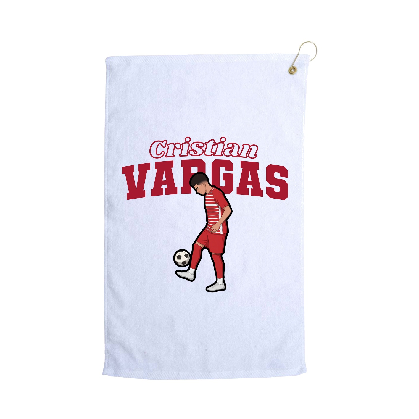 Golf Towel — Name Arch in White