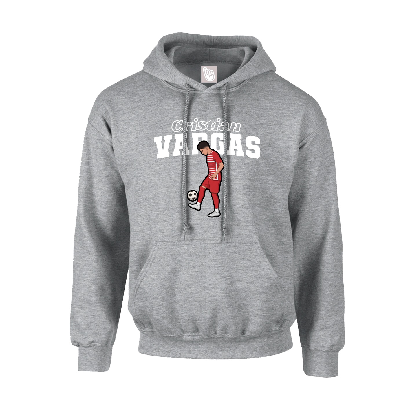 Youth Hoodie — Name Arch in Grey