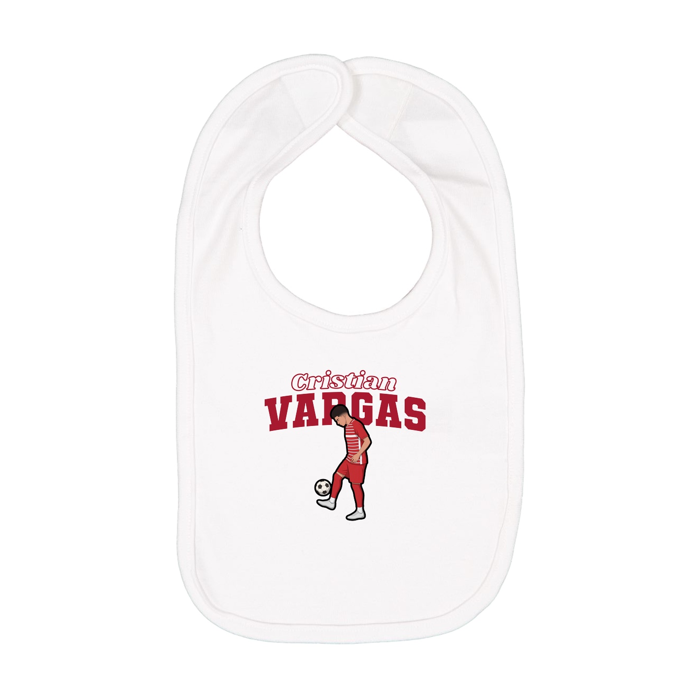 Infant Bib — Name Arch in White