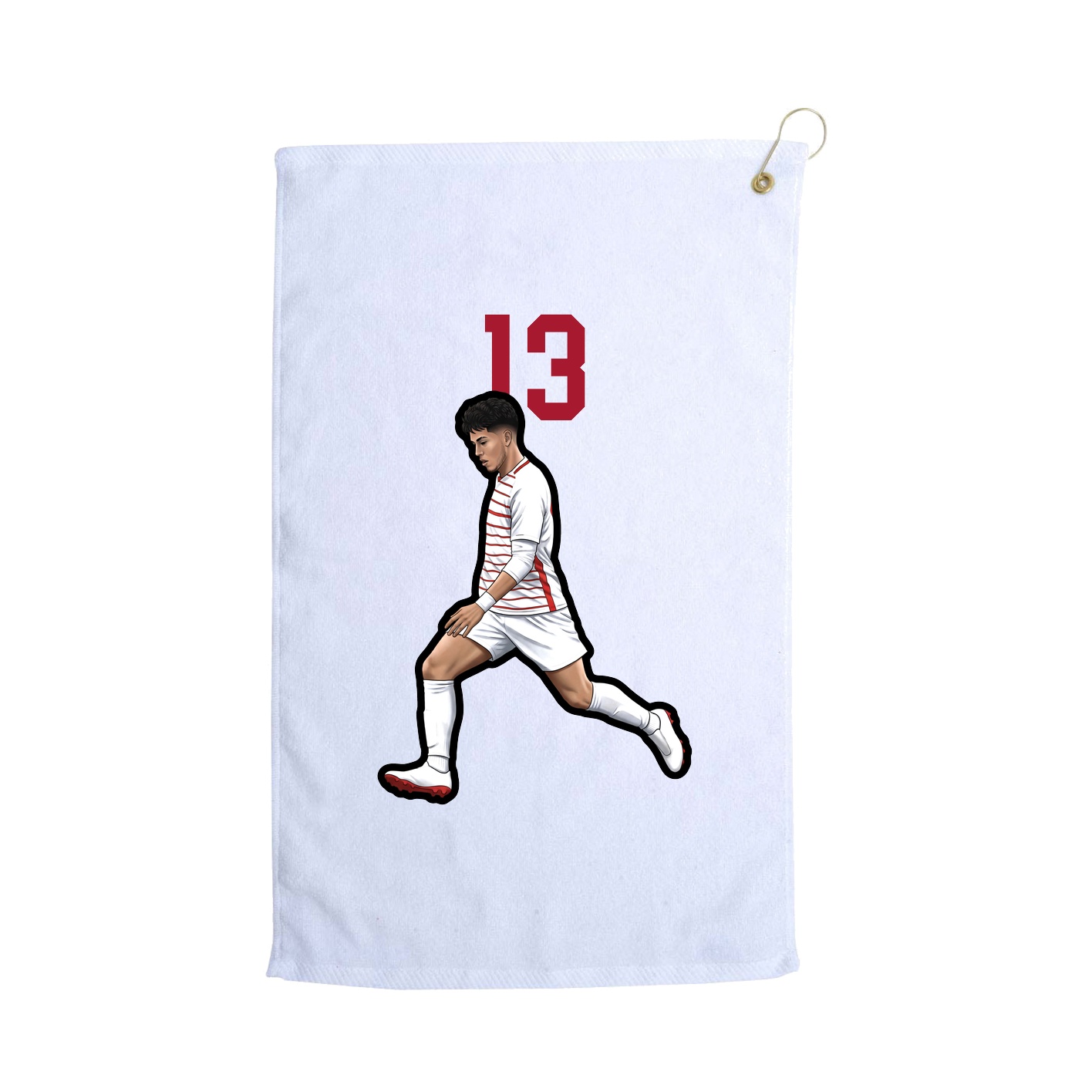 Golf Towel — Number Top in White
