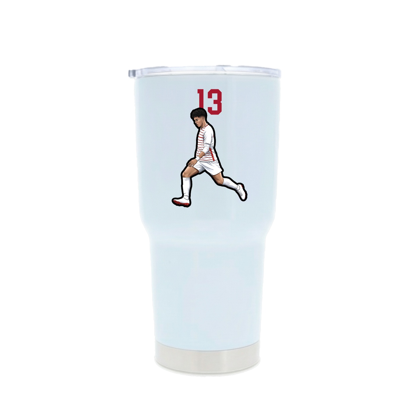 30oz Stainless Steel Tumbler — Number Top in White
