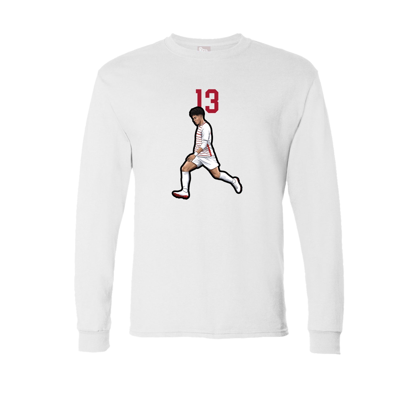 Long Sleeve Tee — Number Top in White