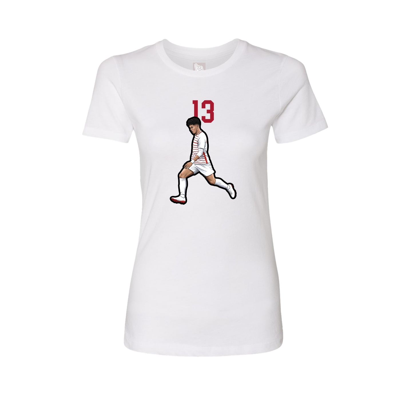 Fitted Women's Tee — Number Top in White