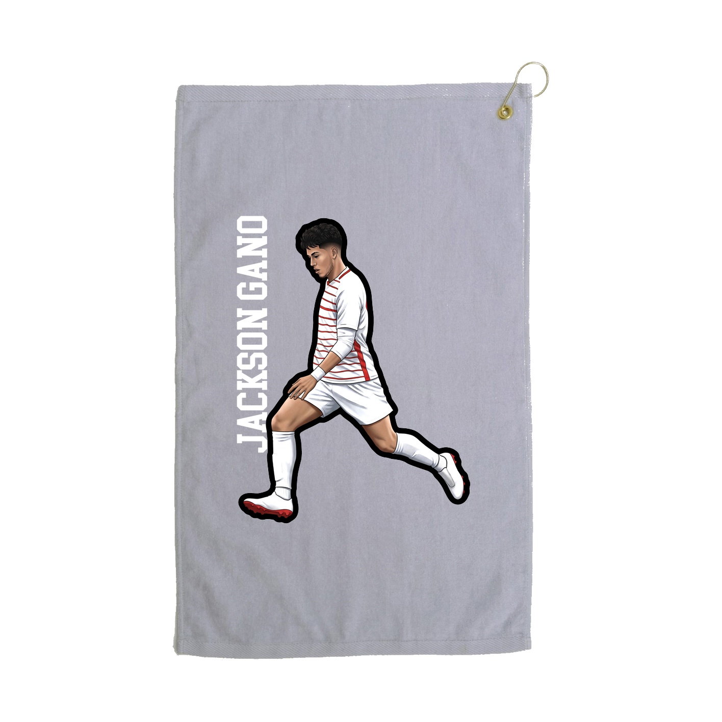 Golf Towel — Name Vertical in Grey