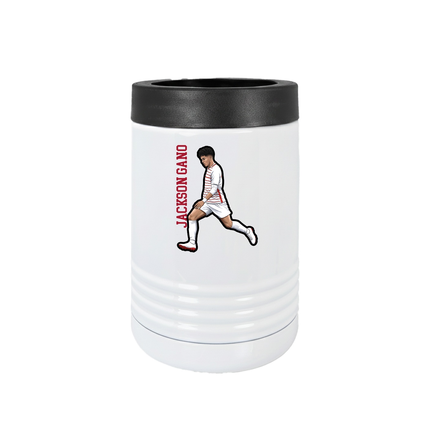 Beverage Holder — Name Vertical in White