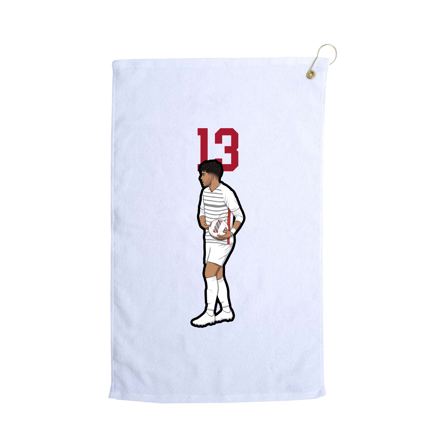 Golf Towel — Number Top in White