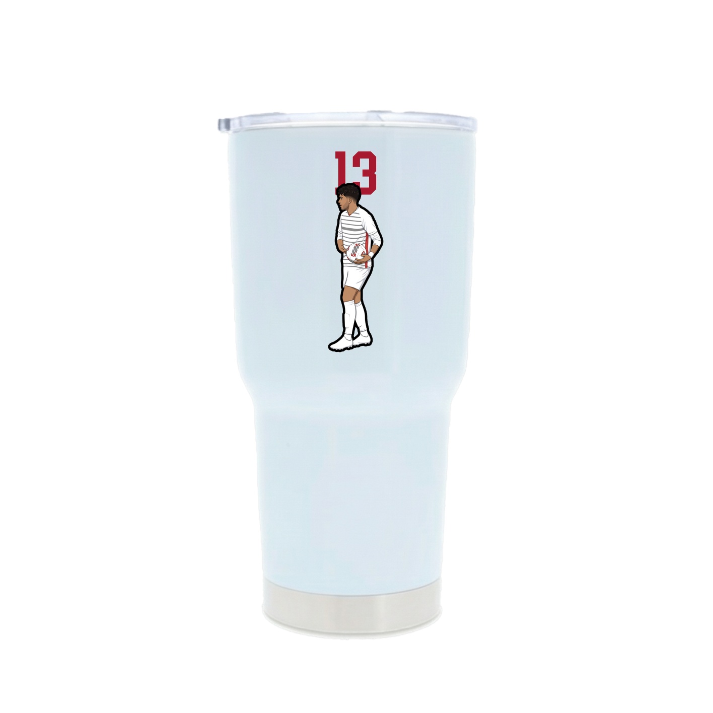 30oz Stainless Steel Tumbler — Number Top in White