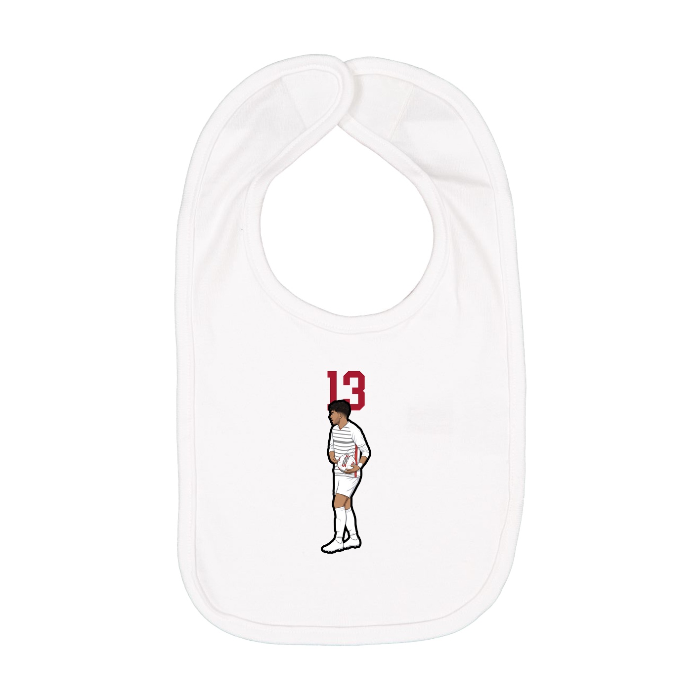 Infant Bib — Number Top in White