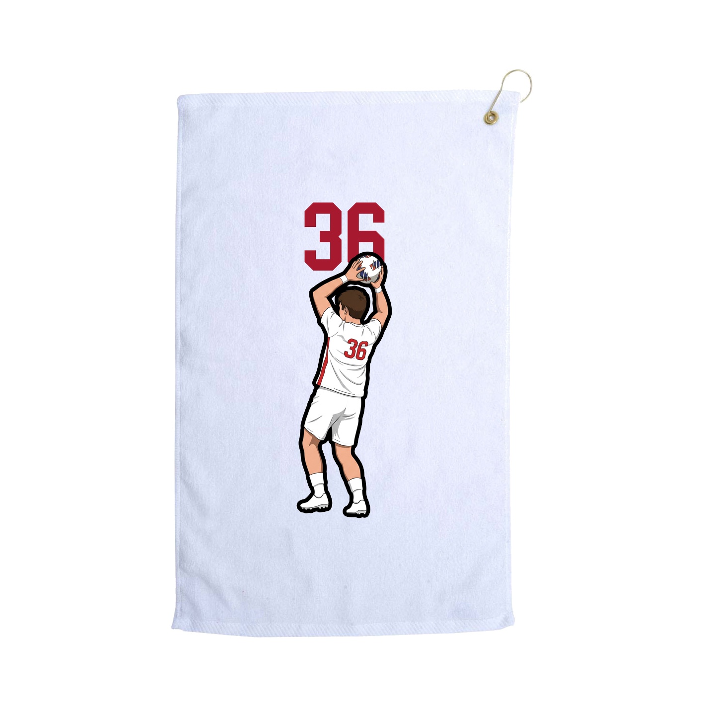 Golf Towel — Number Top in White