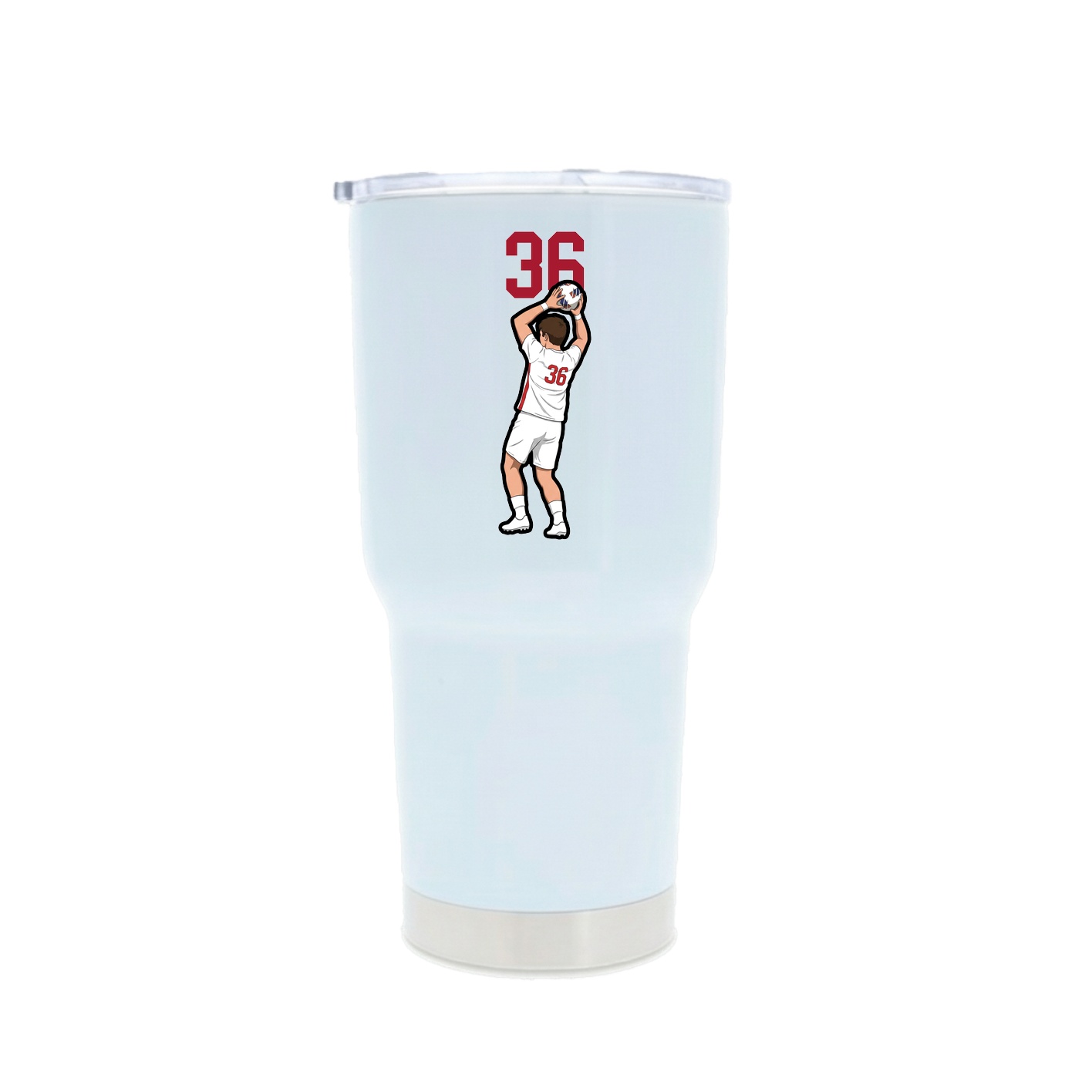 30oz Stainless Steel Tumbler — Number Top in White