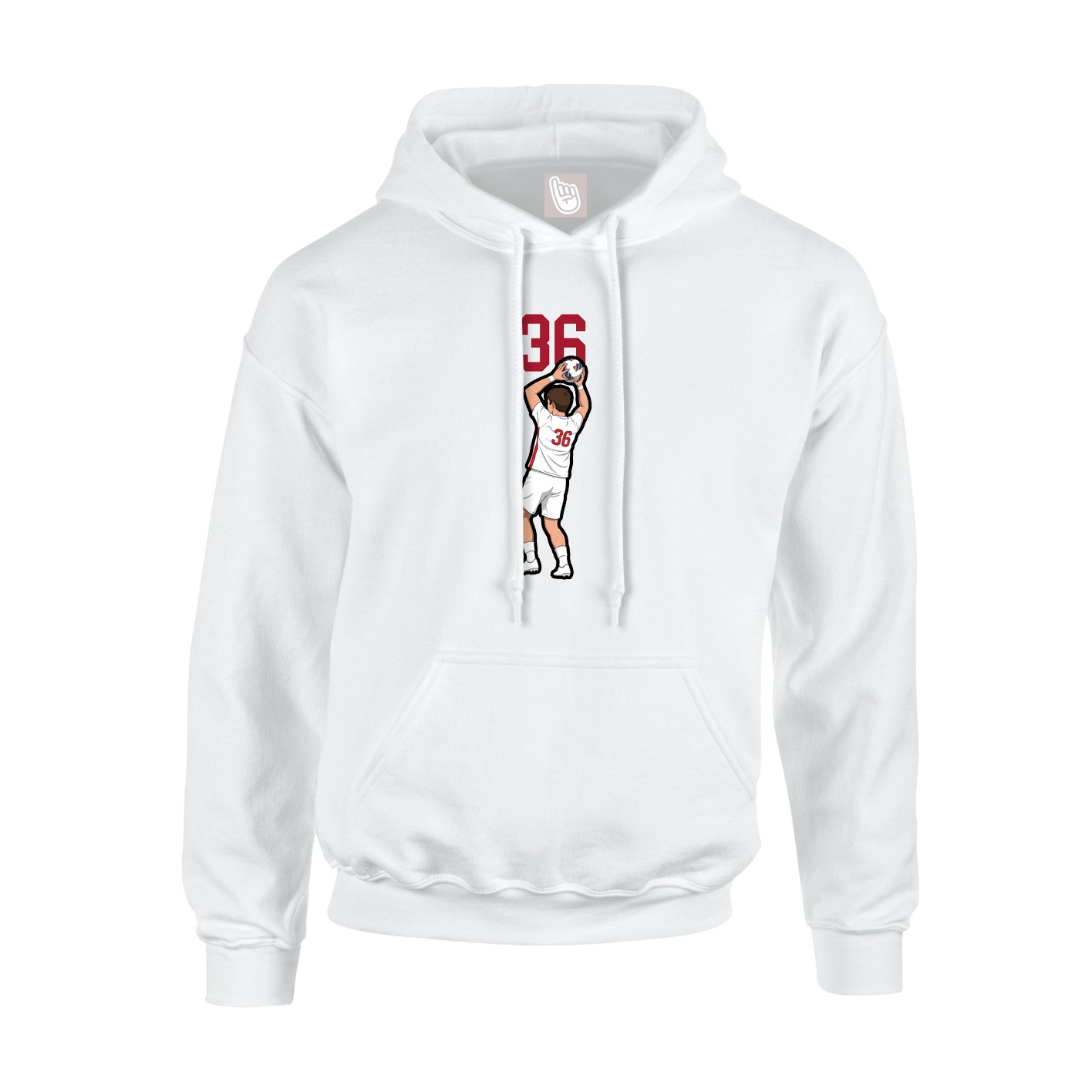 Hoodie — Number Top in White