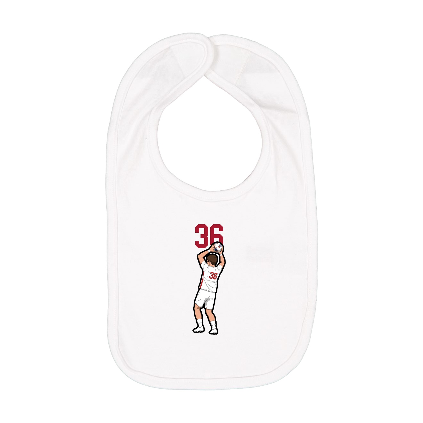 Infant Bib — Number Top in White
