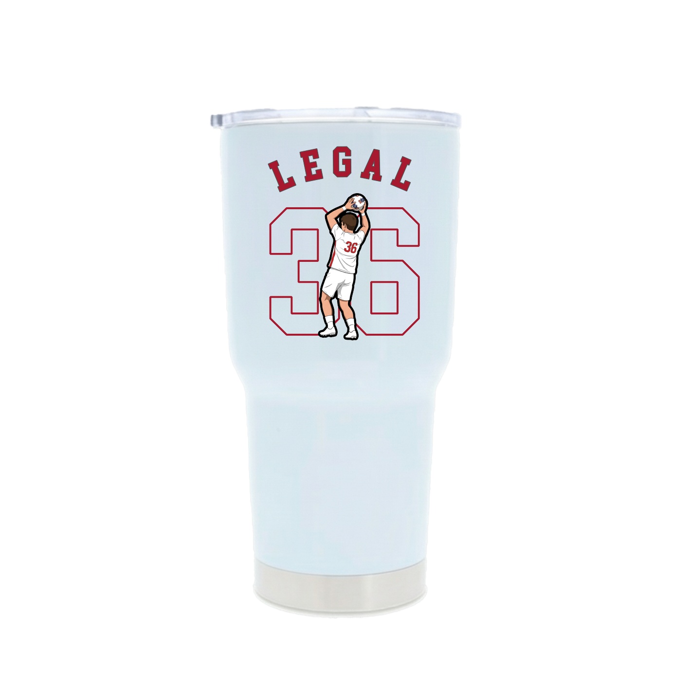 30oz Stainless Steel Tumbler — Shirsey Arch in White