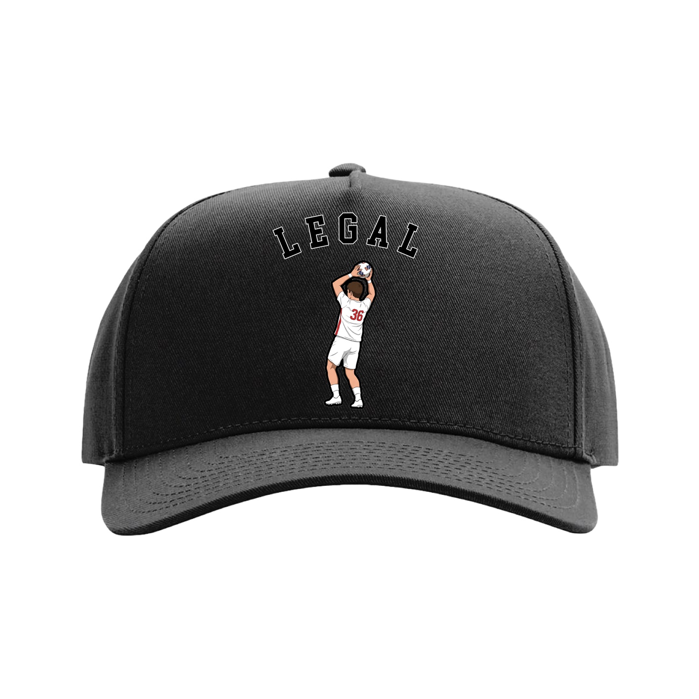 Full Fabric Five-Panel Champ Cap — Shirsey Arch in Black