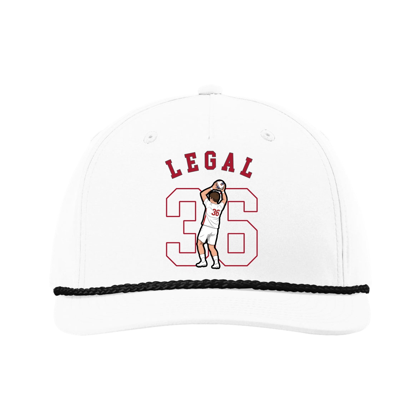 Five-Panel Classic Rope Cap — Shirsey Arch in White