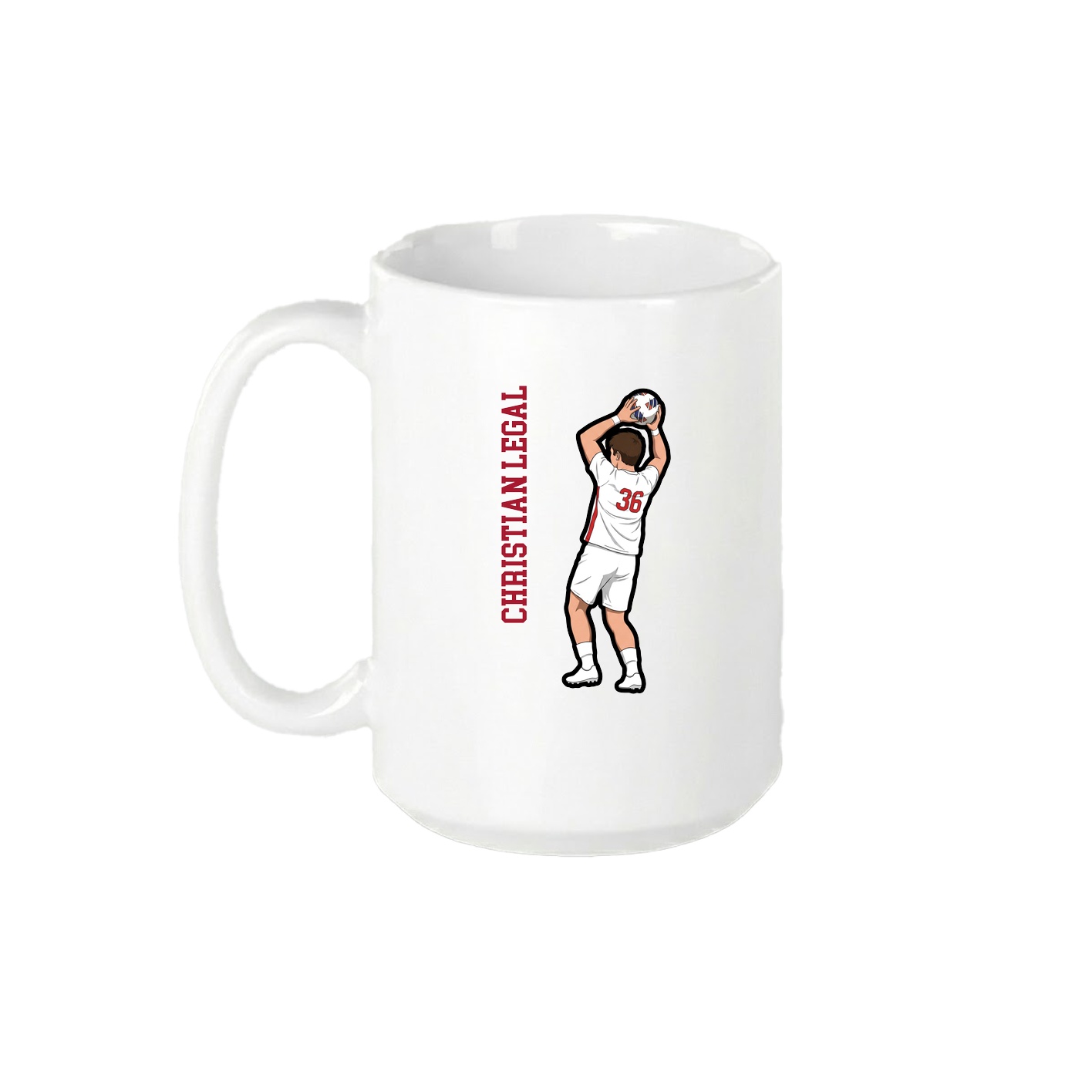 15oz Coffee Mug — Name Vertical in White