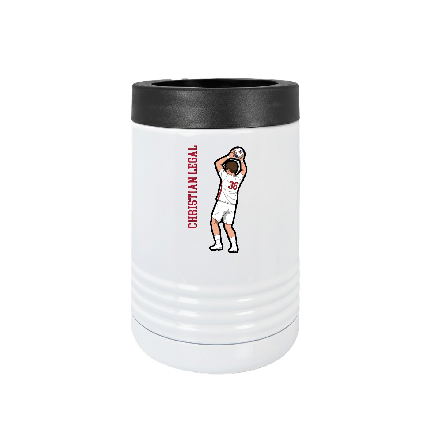 Beverage Holder — Name Vertical in White