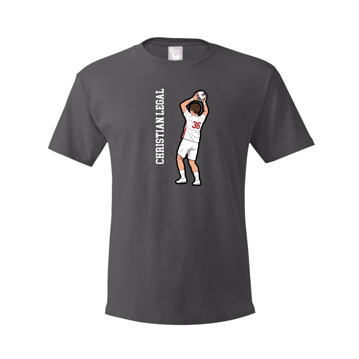Tee — Name Vertical in Grey