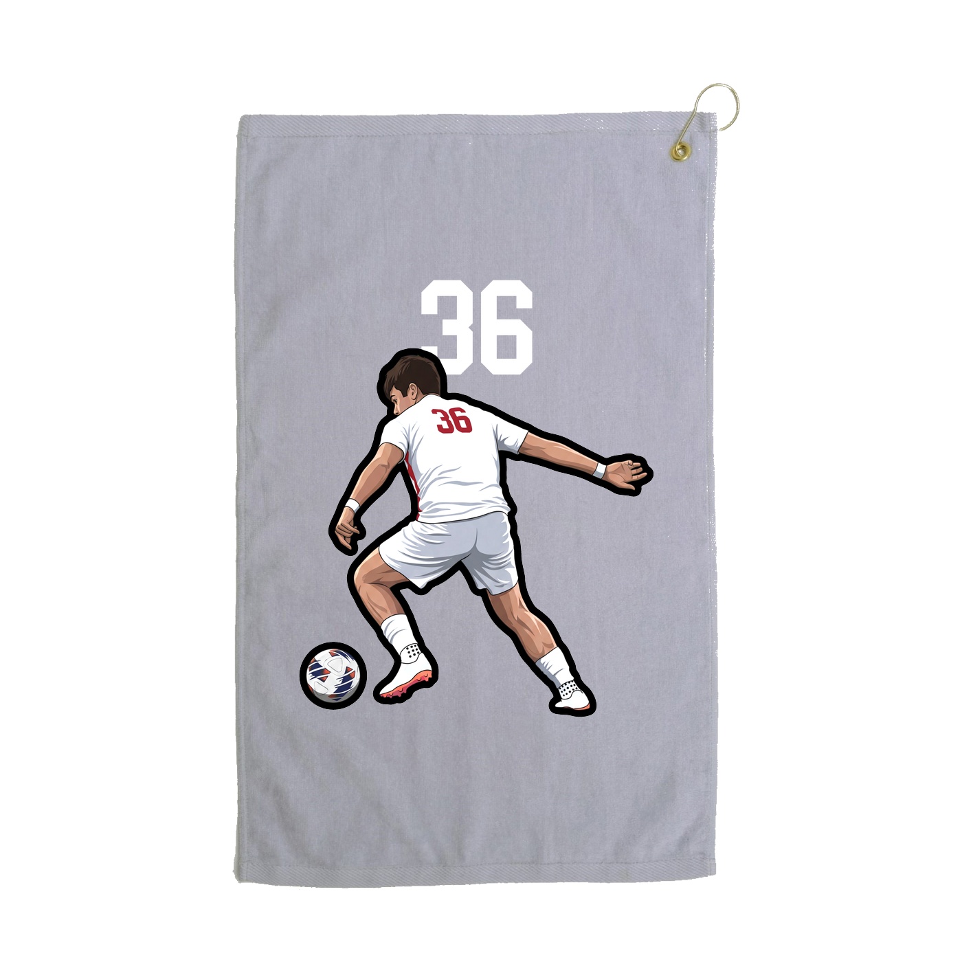 Golf Towel — Number Top in Grey