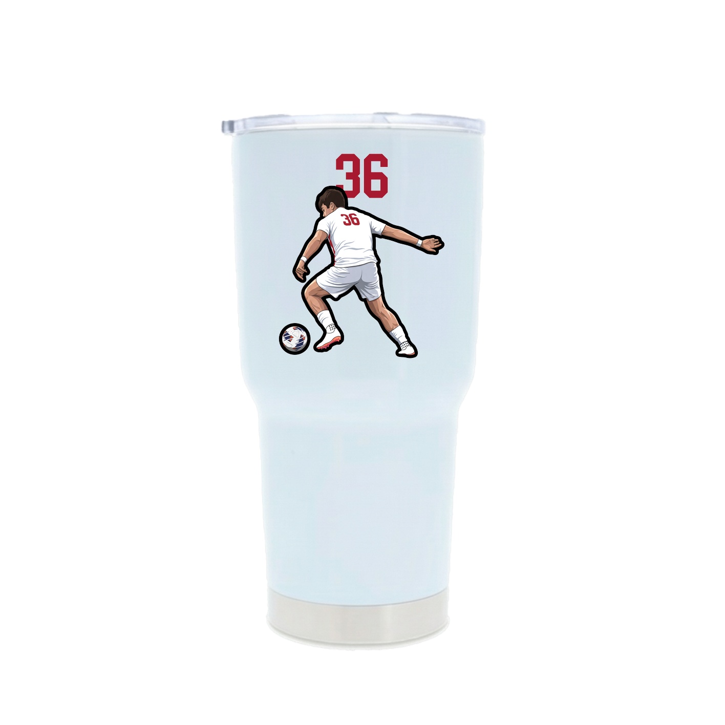 30oz Stainless Steel Tumbler — Number Top in White