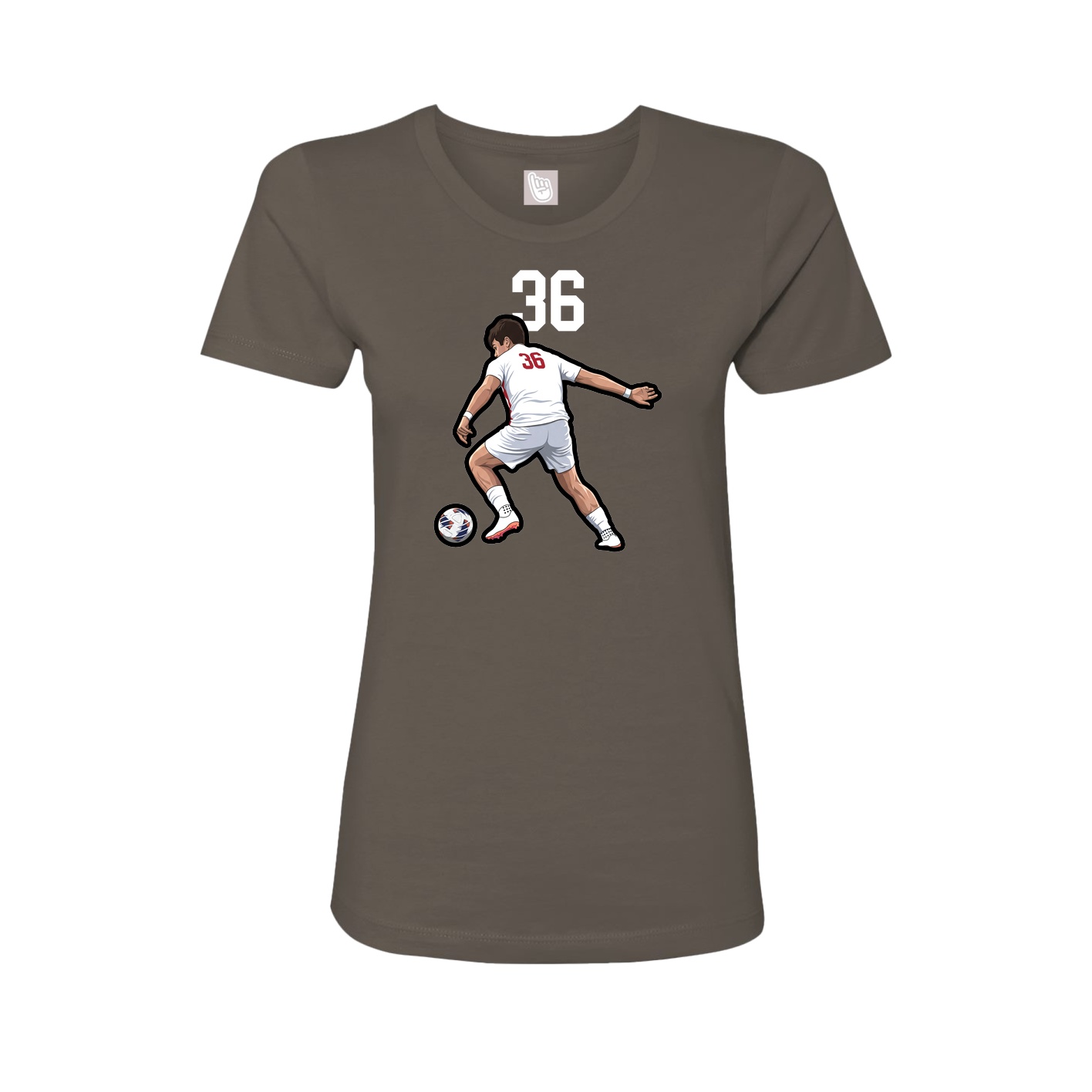 Fitted Women's Tee — Number Top in Grey