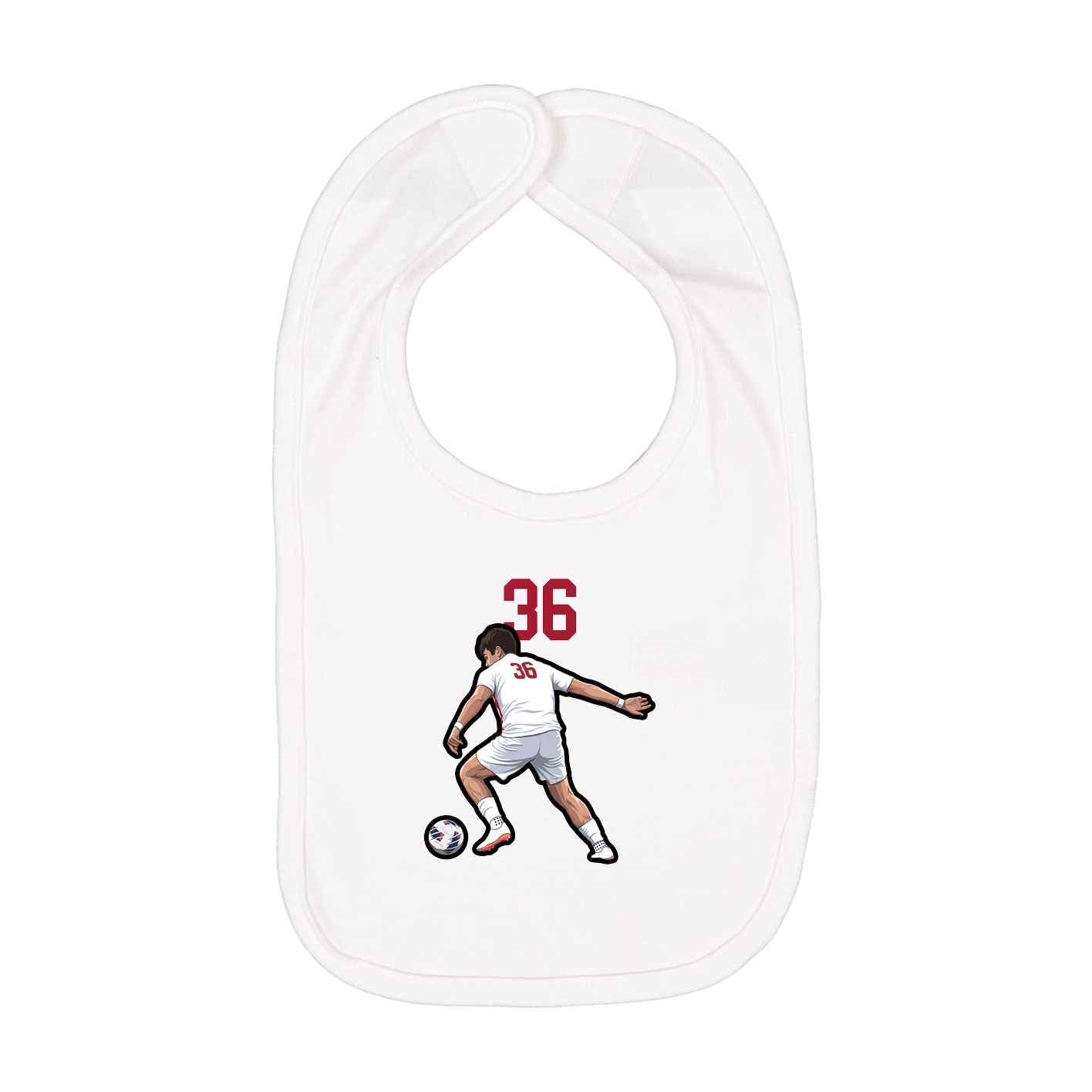 Infant Bib — Number Top in White