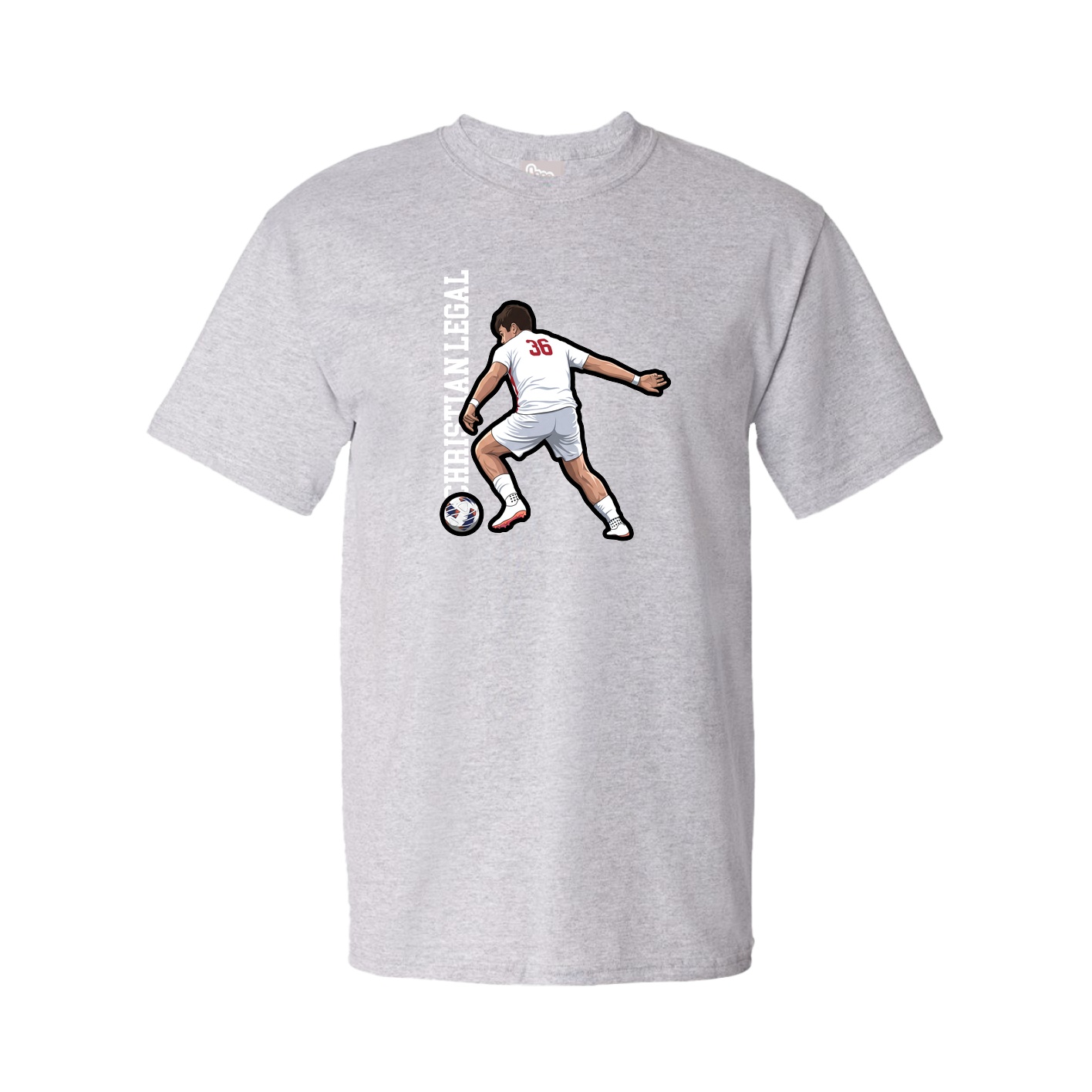 Youth Tee — Name Vertical in Grey