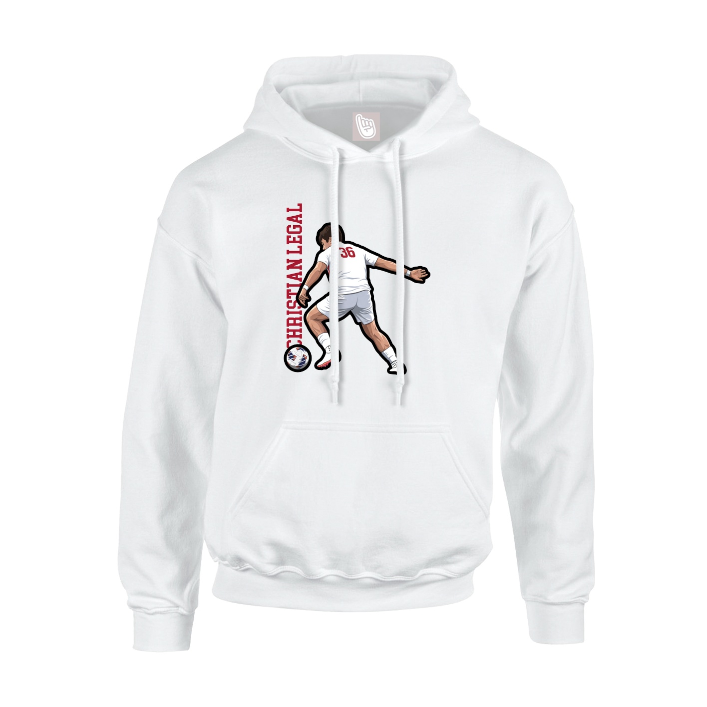 Hoodie — Name Vertical in White