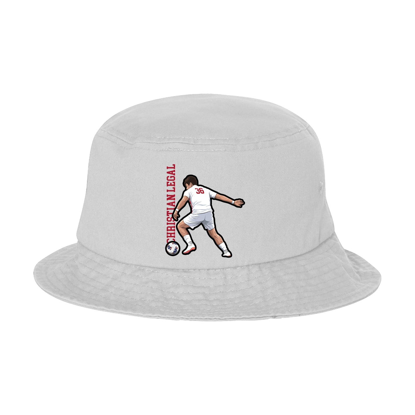 Bucket Cap — Name Vertical in White