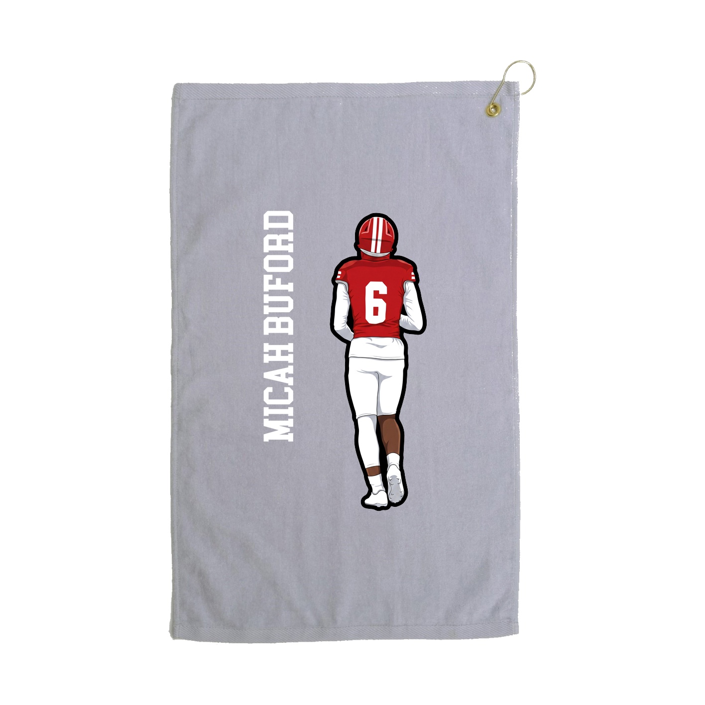 Golf Towel — Name Vertical in Grey