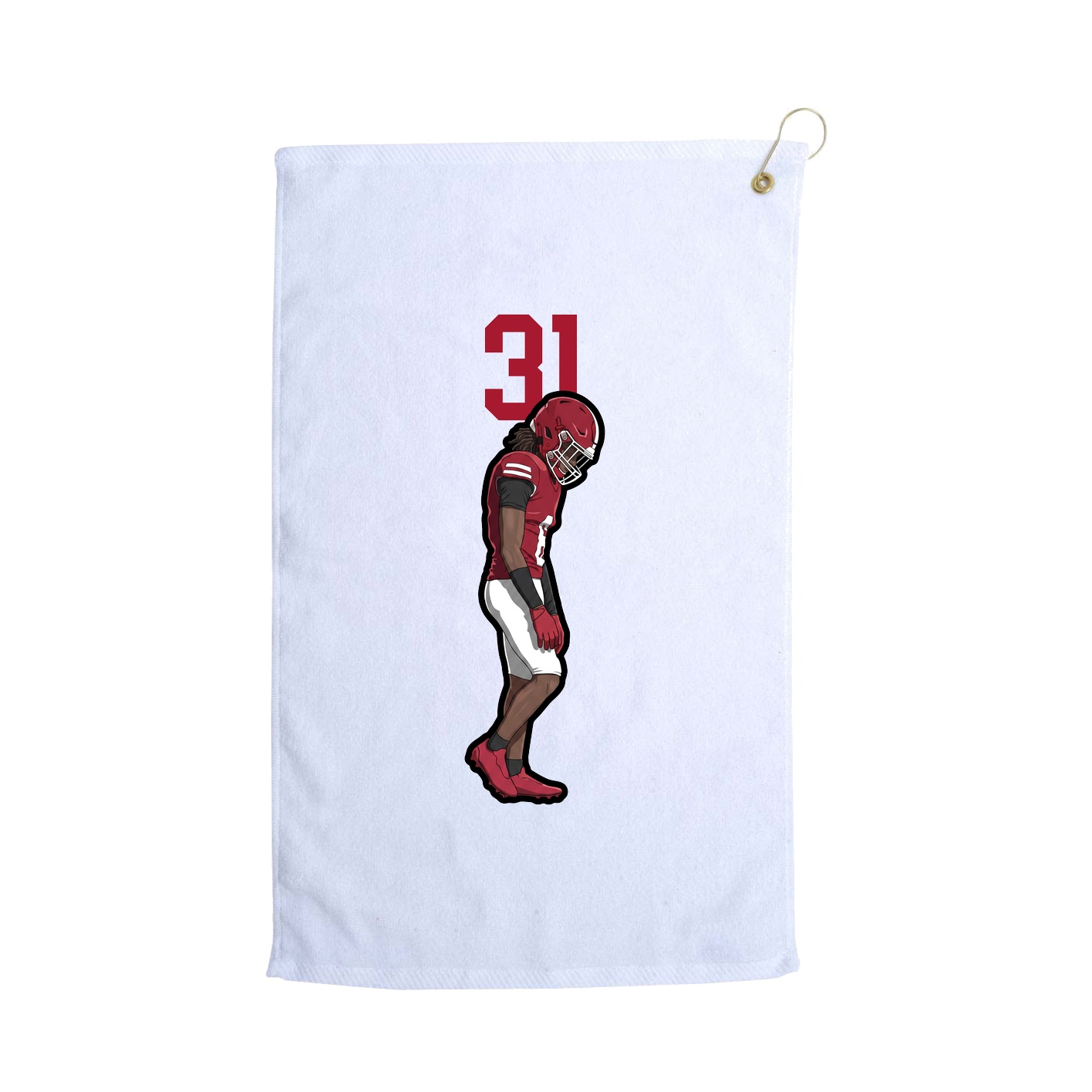 Golf Towel — Number Top in White