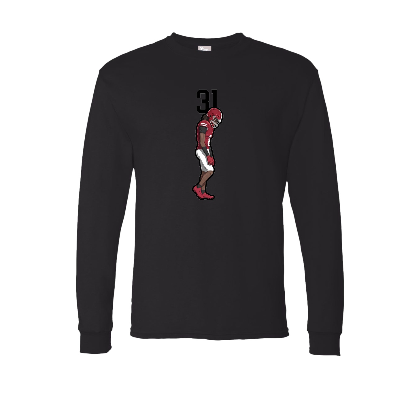 Long Sleeve Tee — Number Top in Black