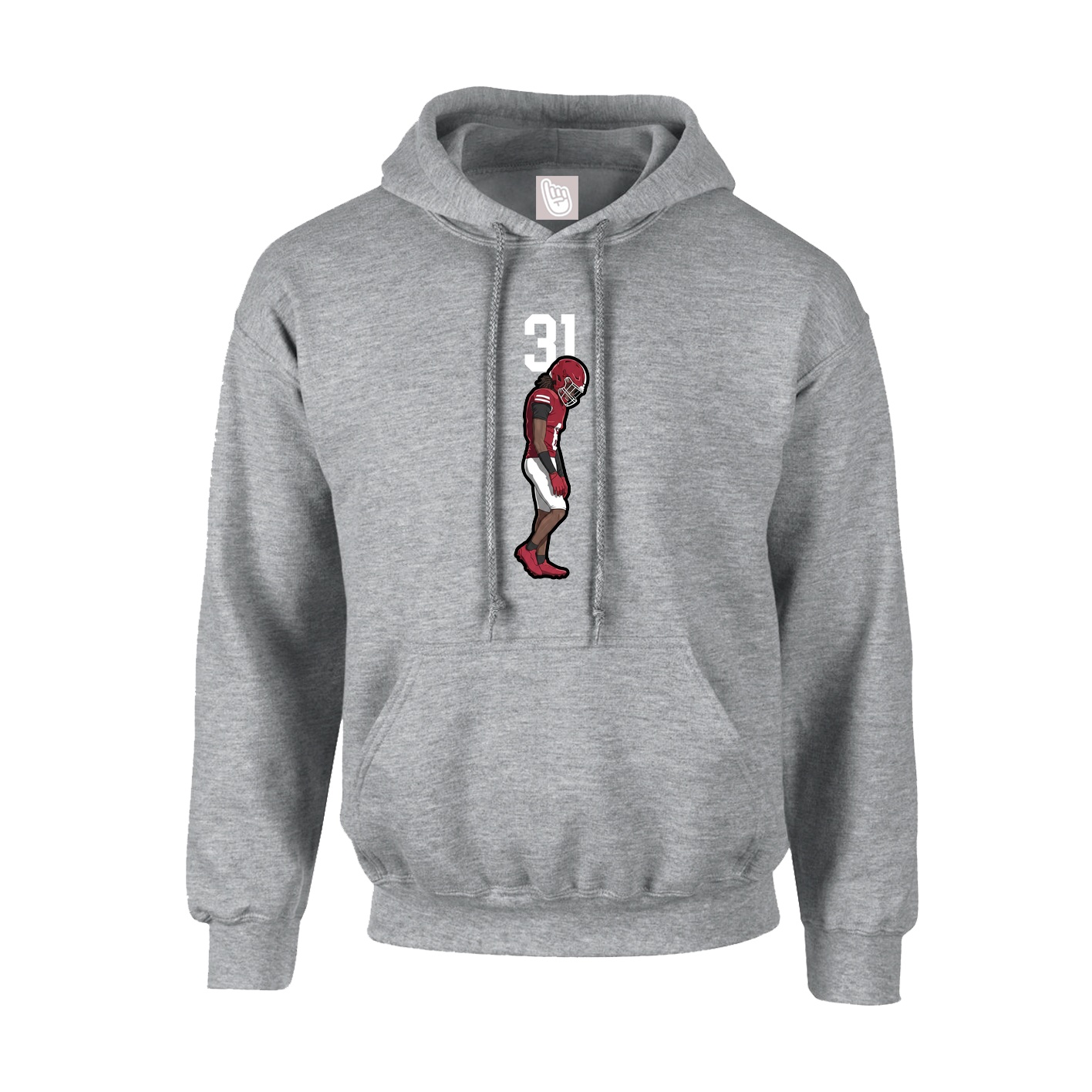 Youth Hoodie — Number Top in Grey
