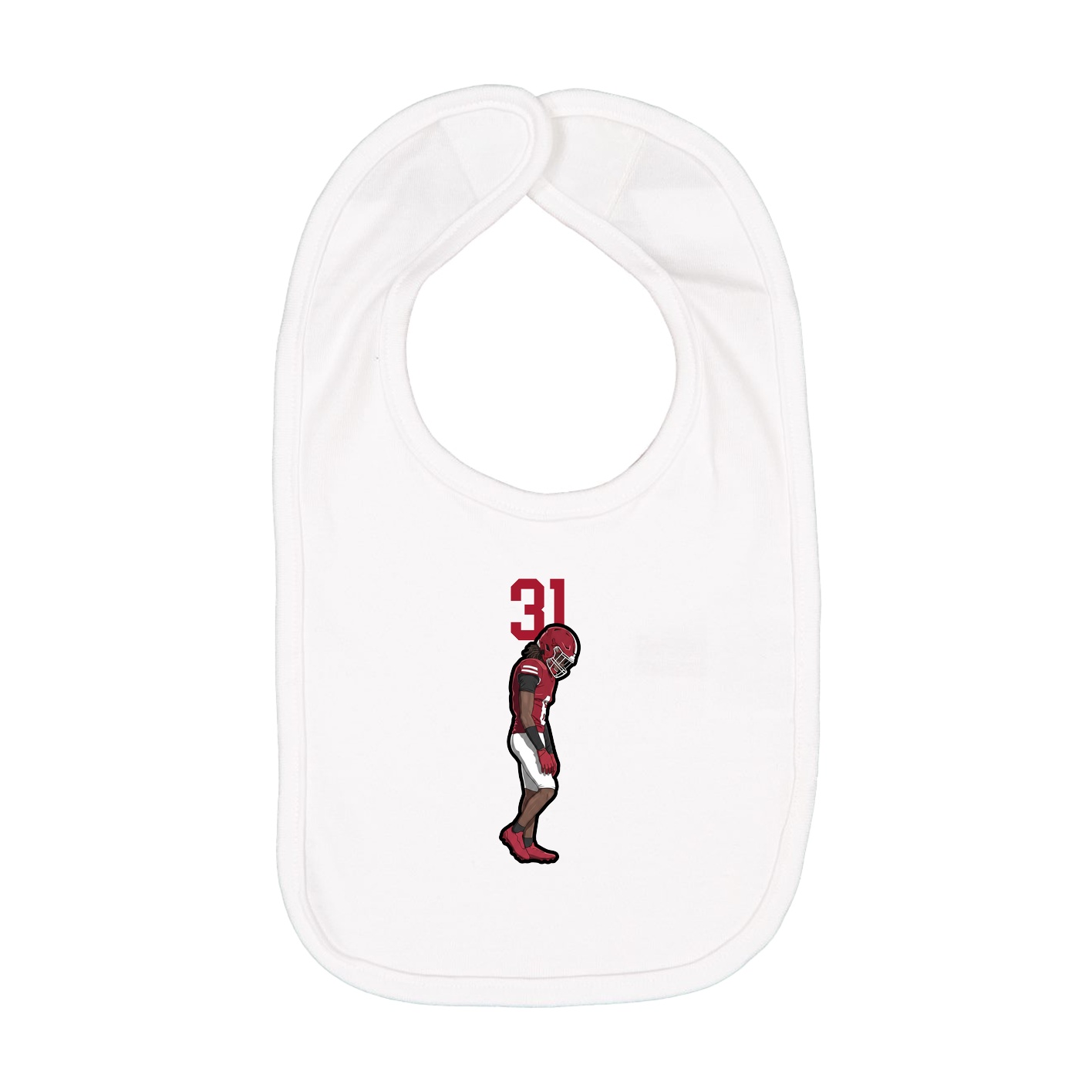 Infant Bib — Number Top in White