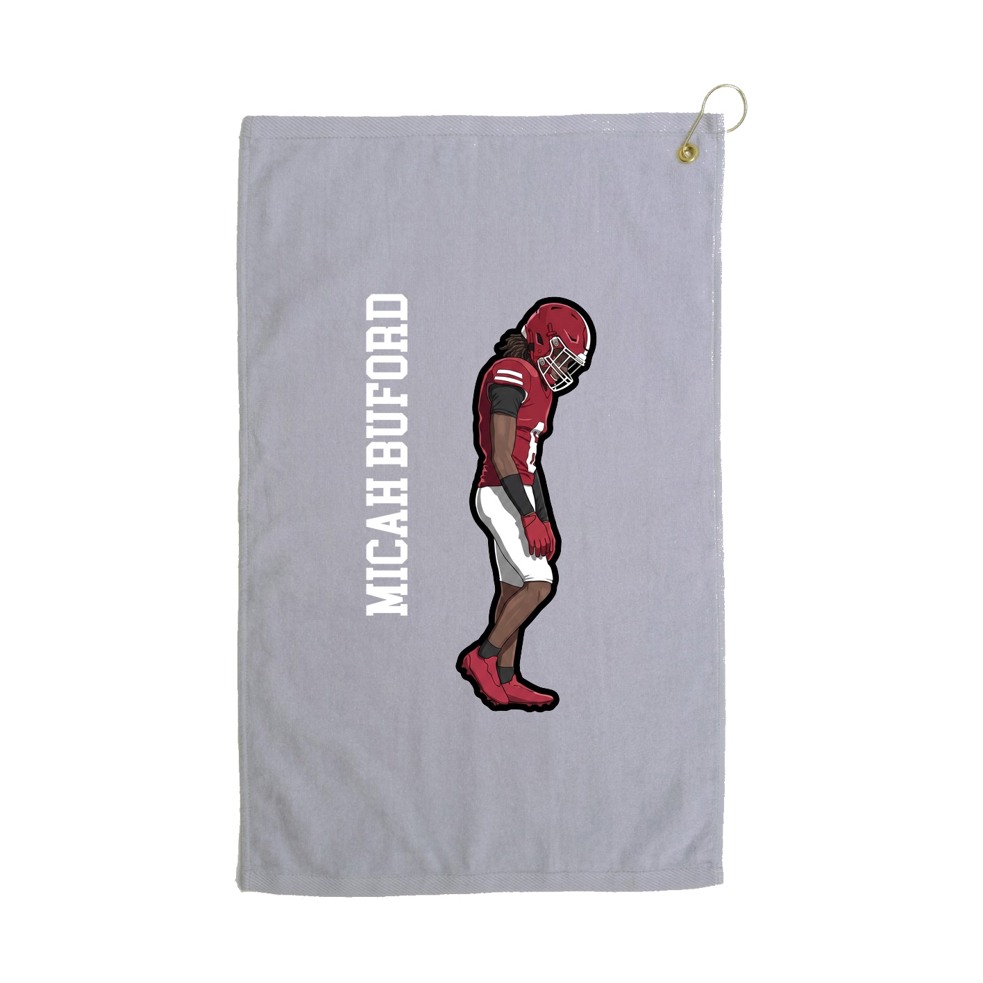 Golf Towel — Name Vertical in Grey