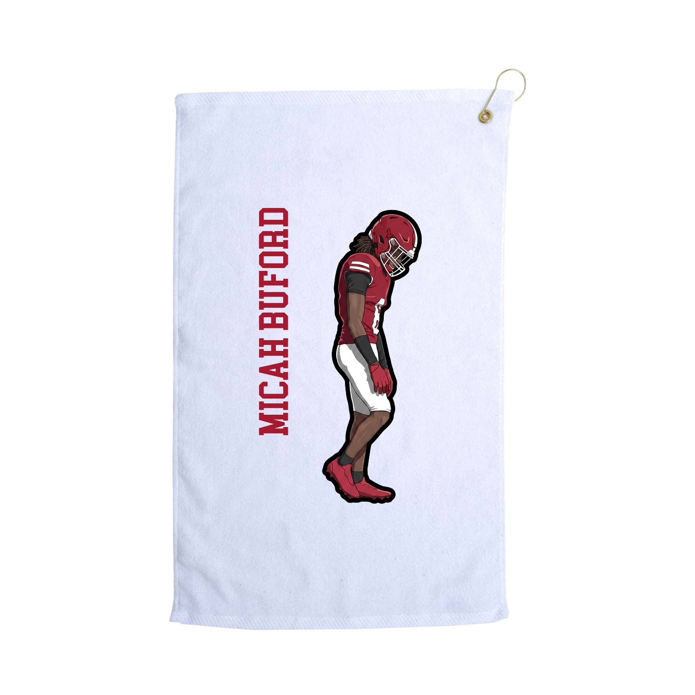 Golf Towel — Name Vertical in White